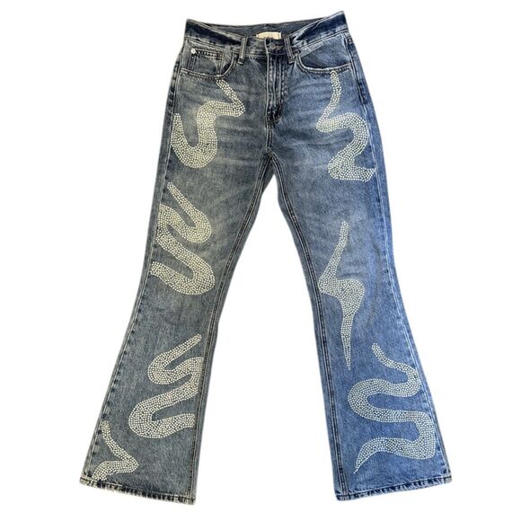 BDG Urban Outfitters 90s bootcut size 26 Denim Jeans Rhinestone embellished - Picture 1 of 9